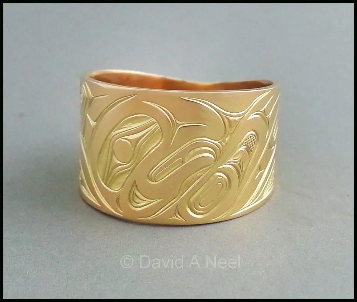 Salmon Wide Gold Band