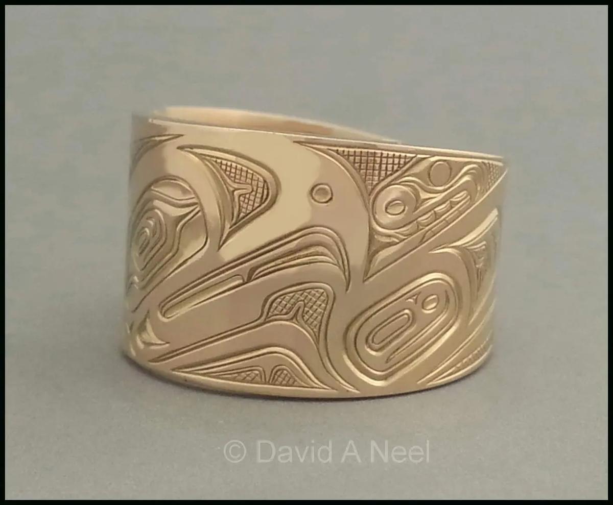 Eagle Gold Ring - 1/2" Wide
