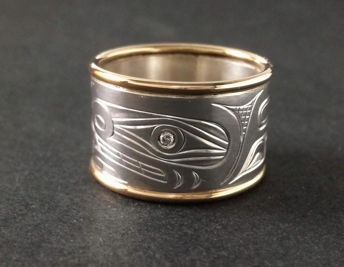 Orca Ring, Silver & Gold