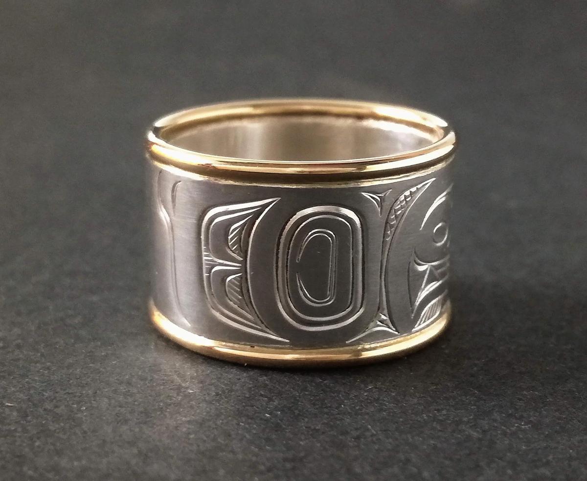 Orca Ring, Silver & Gold