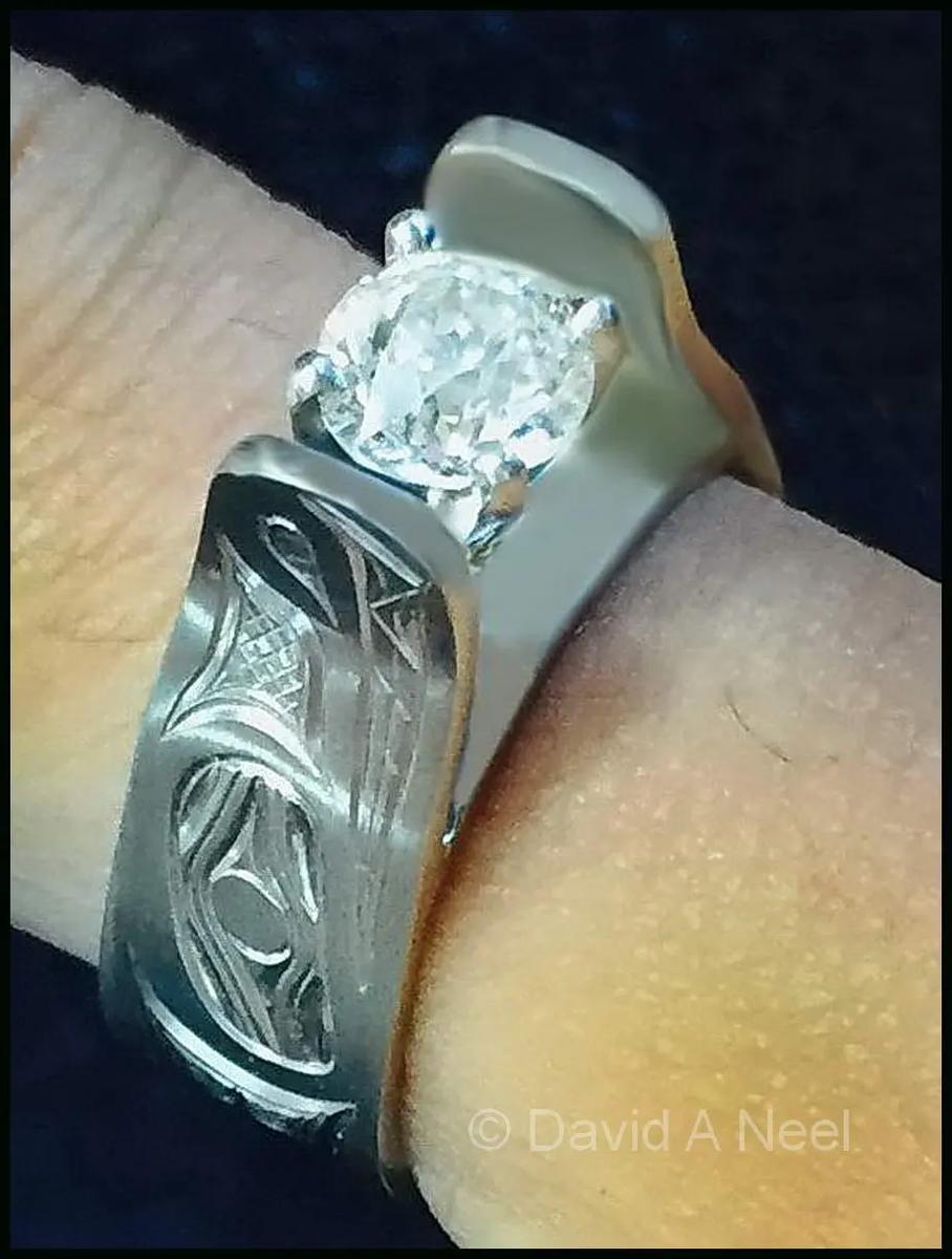 Wolf Platinum & Diamond Ring