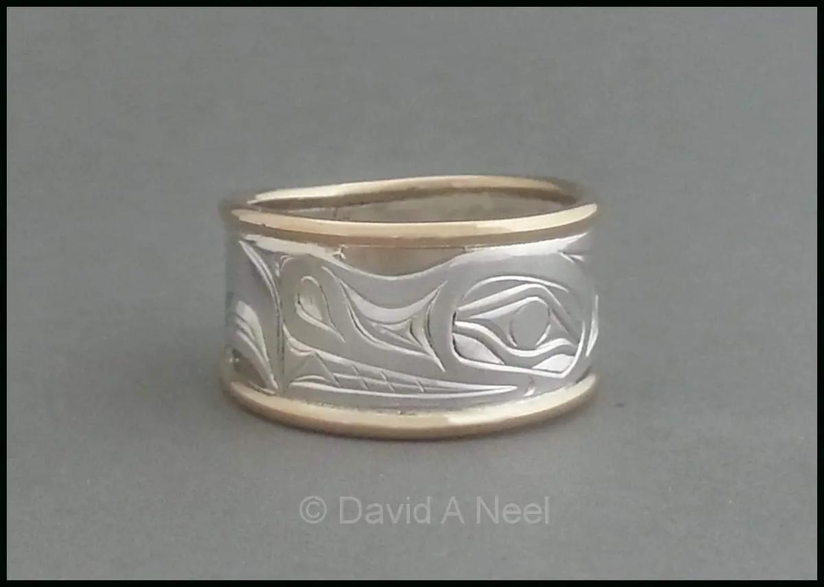 Wolf Silver & Gold Ring