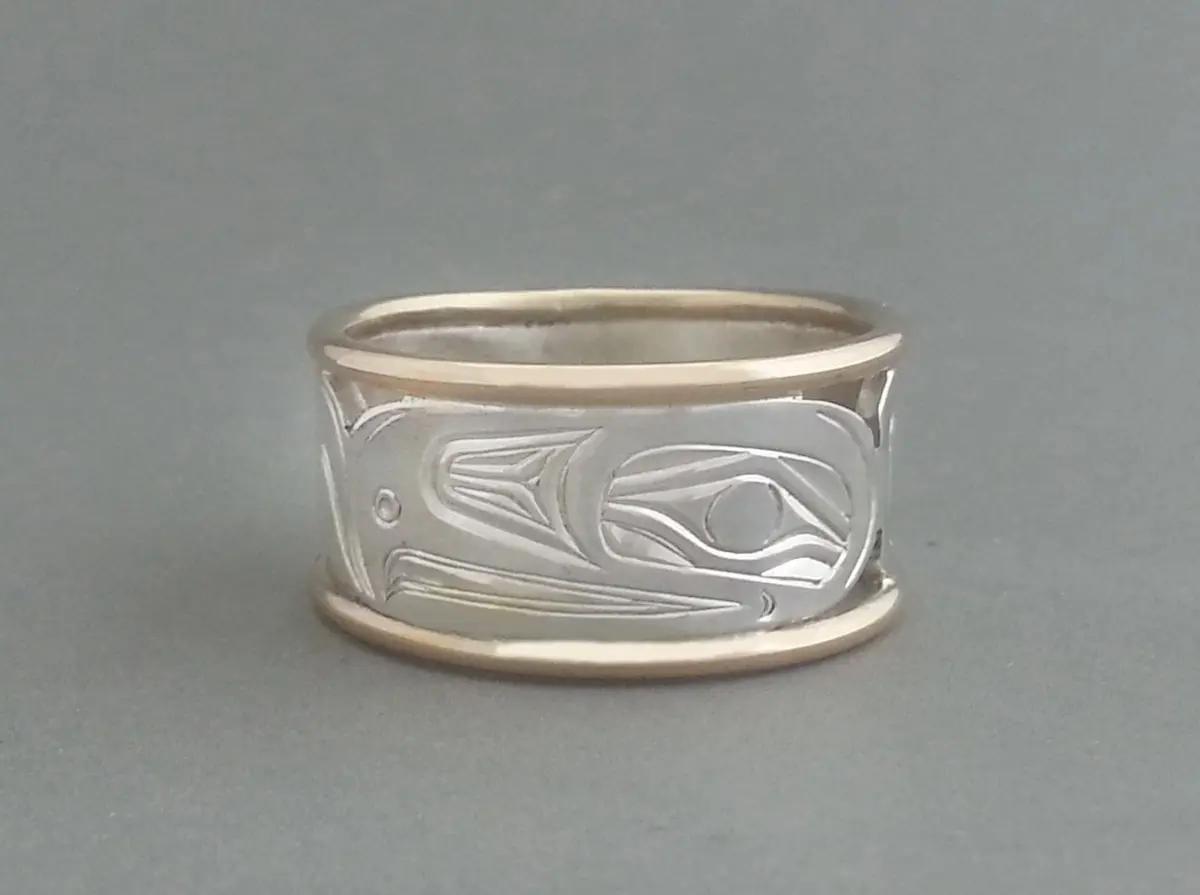 Eagle Ring, Silver & Gold