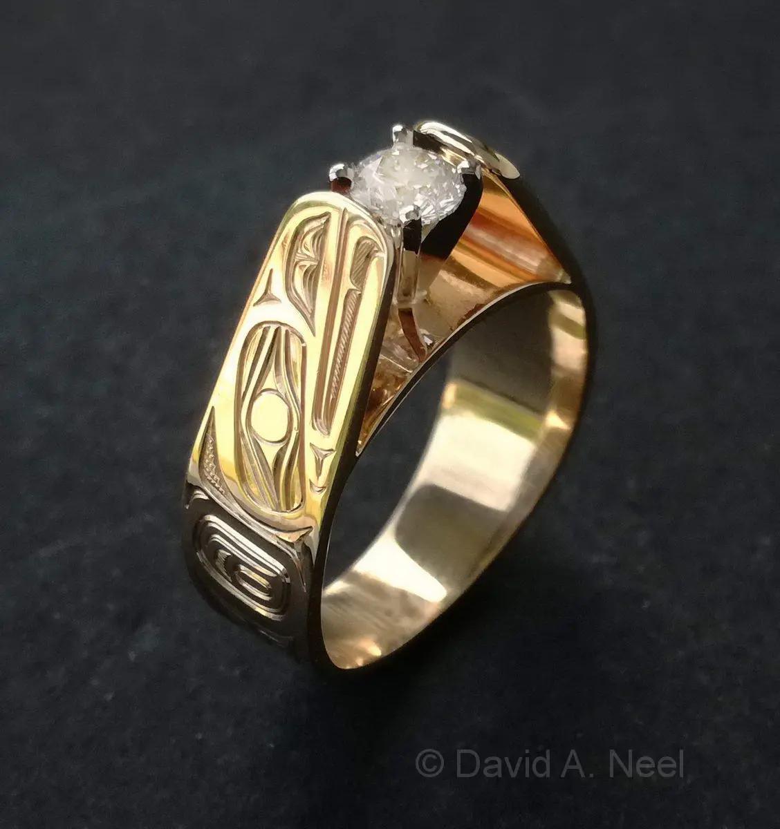 Raven Diamond & Gold Ring