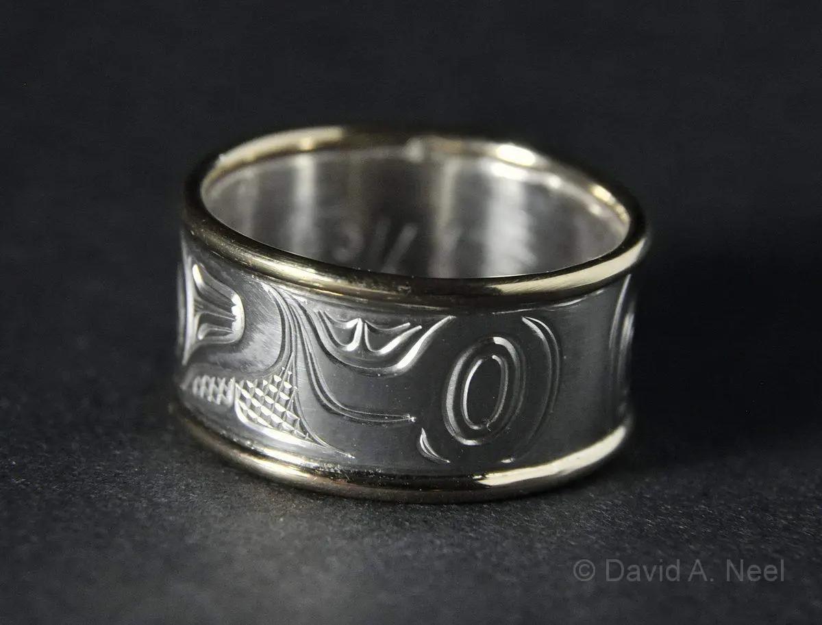 Bear Ring, Silver & Gold