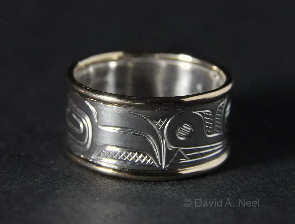 Bear Ring, Silver & Gold
