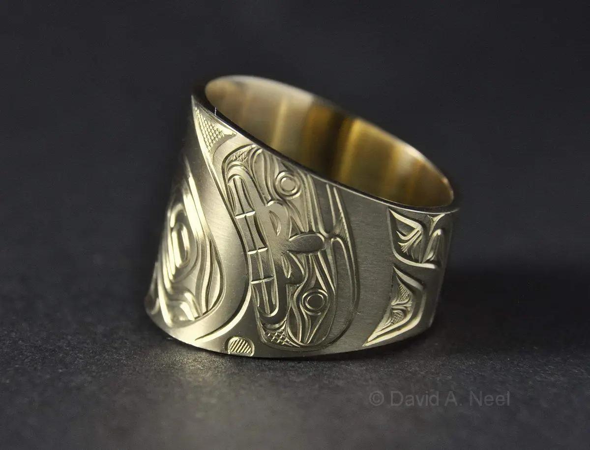 Eagle 1/2" Wide Gold Ring