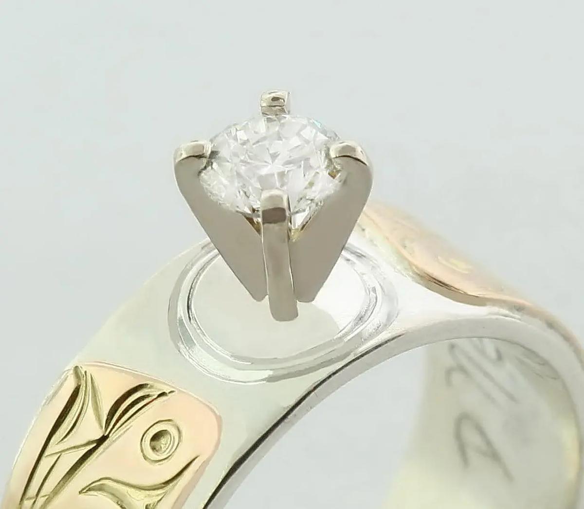 Bear Diamond, Gold & Silver Ring