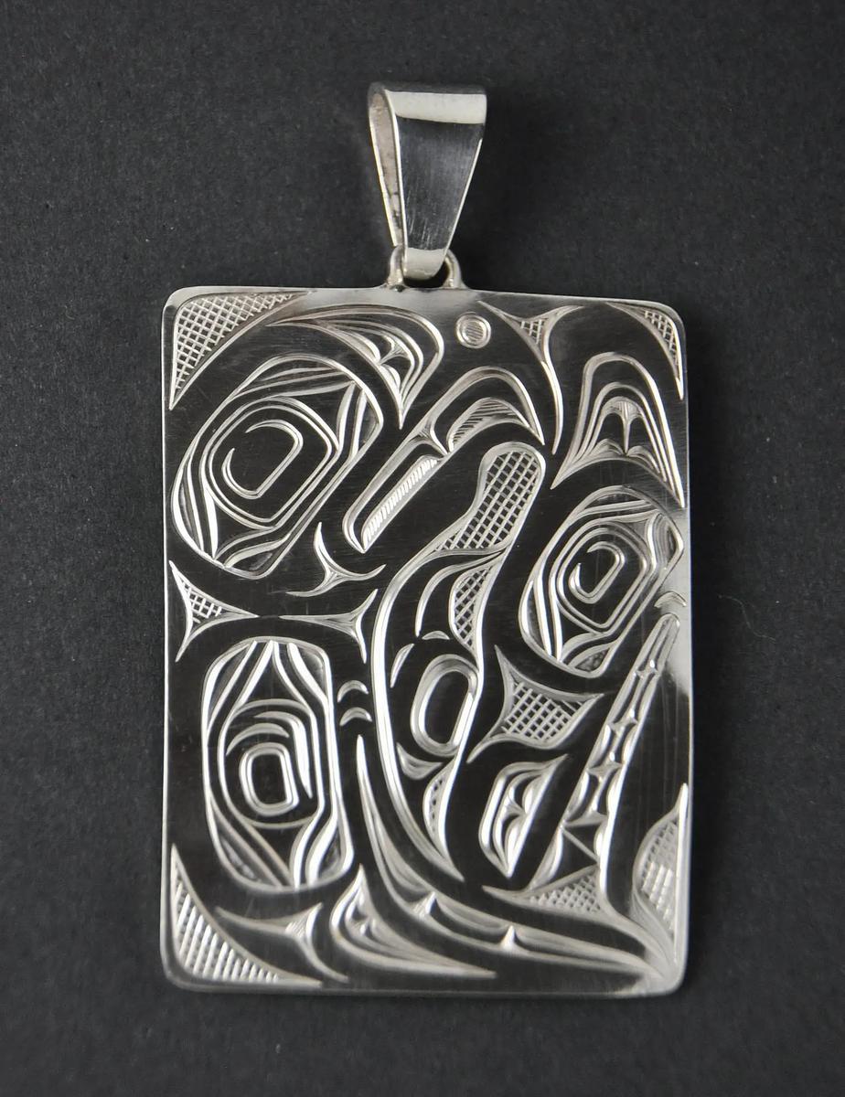 Wolf and Eagle Silver Pendant