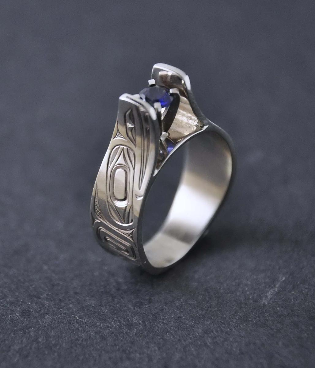Raven White Gold & Sapphire Ring