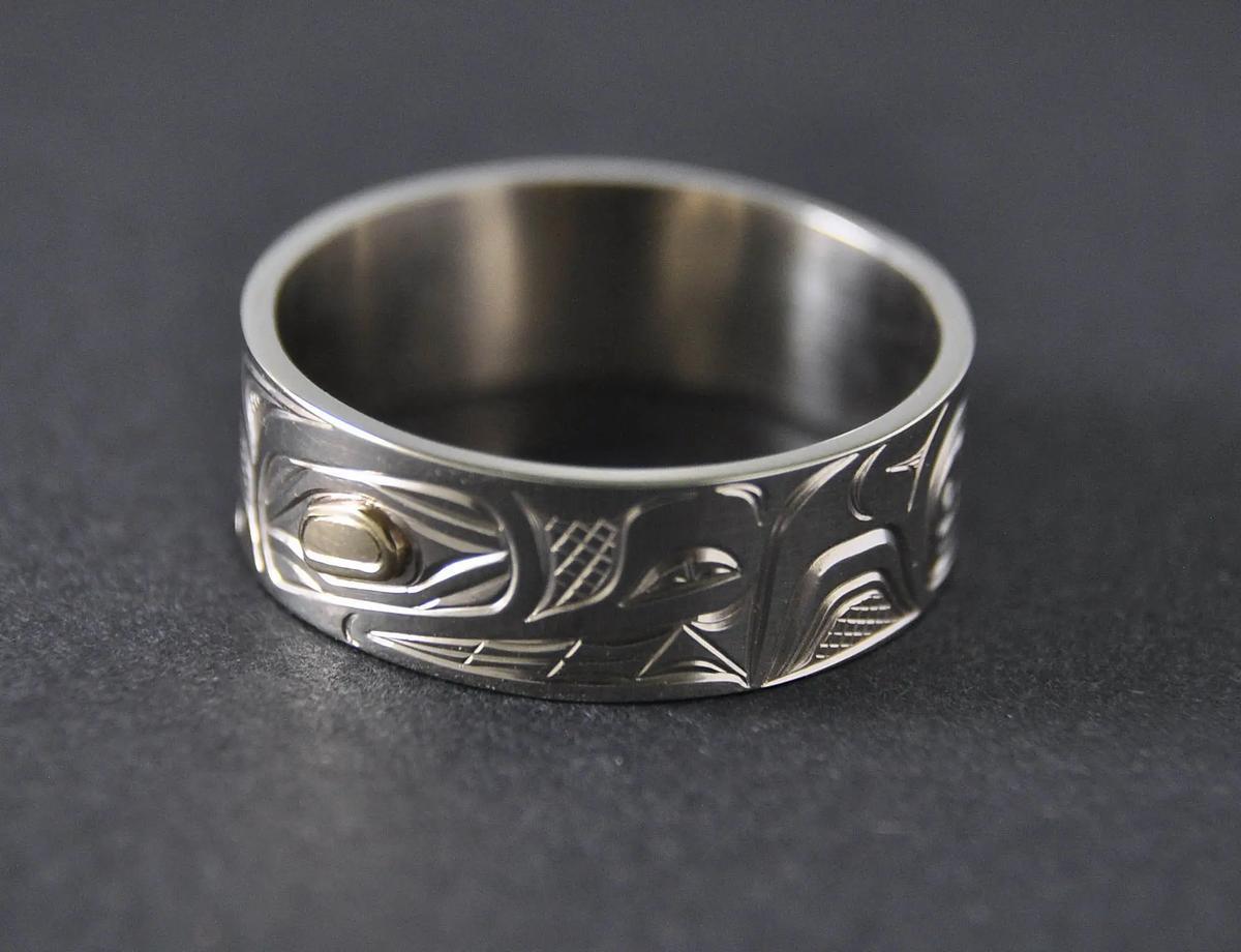 Wolf White Gold Ring