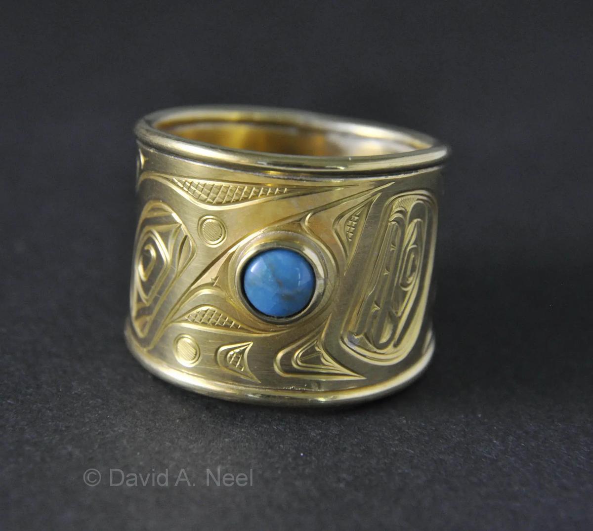 Hummingbird Ring with Turquoise Setting