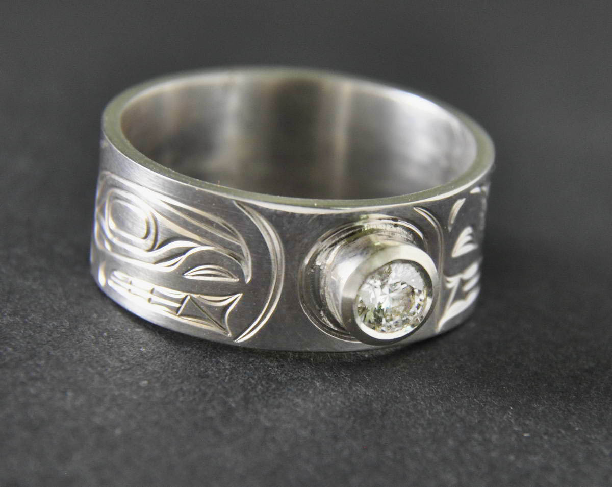 Killerwhale Silver Diamond Ring