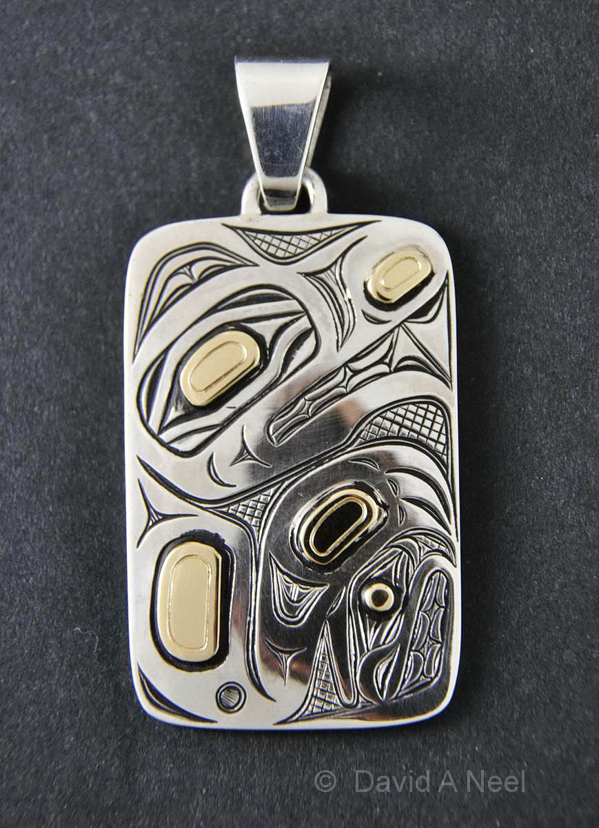 Wolf Silver & Gold Pendant