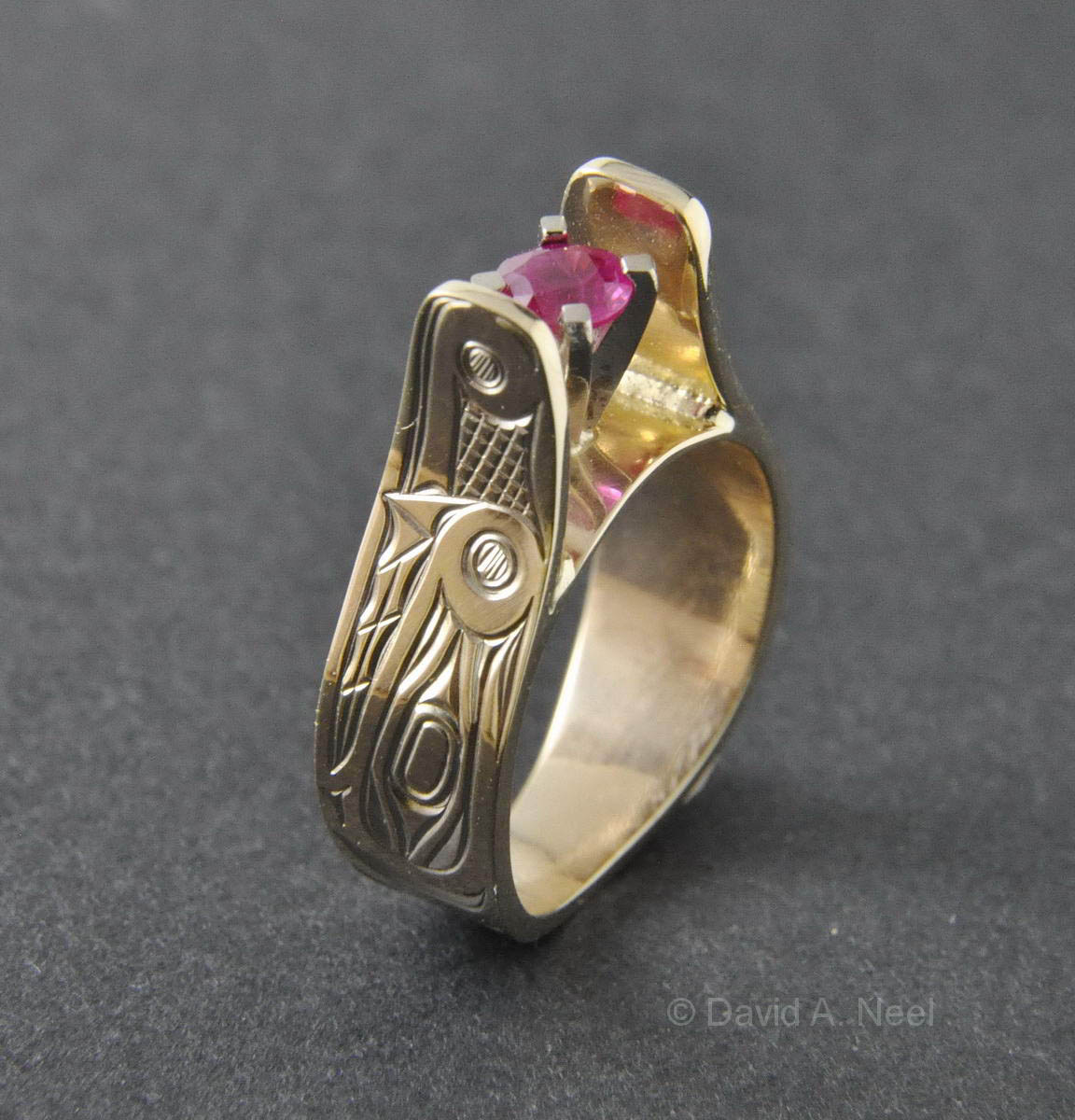 Sea Serpent Gold & Ruby Ring