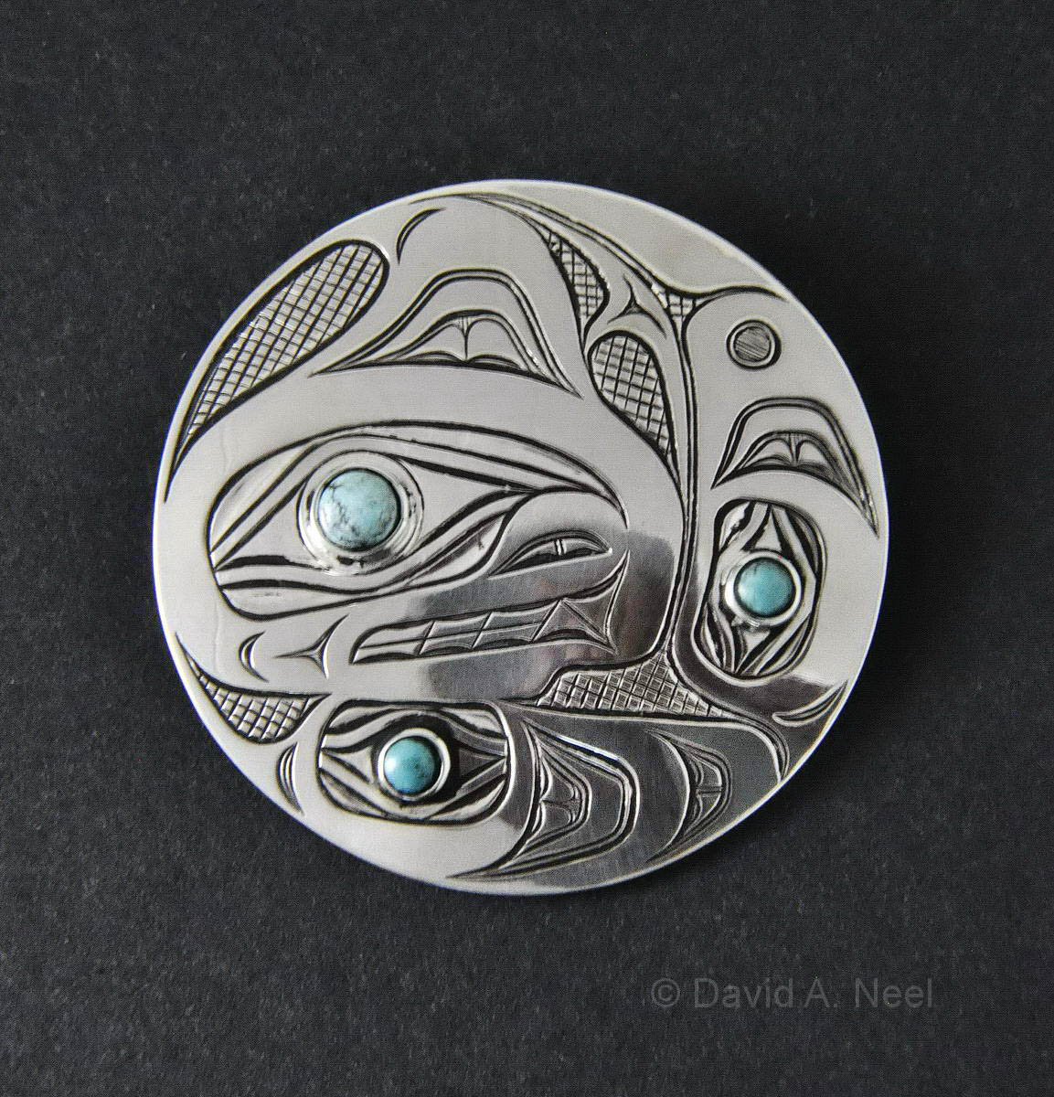 Orca Silver & Turquoise Pendant