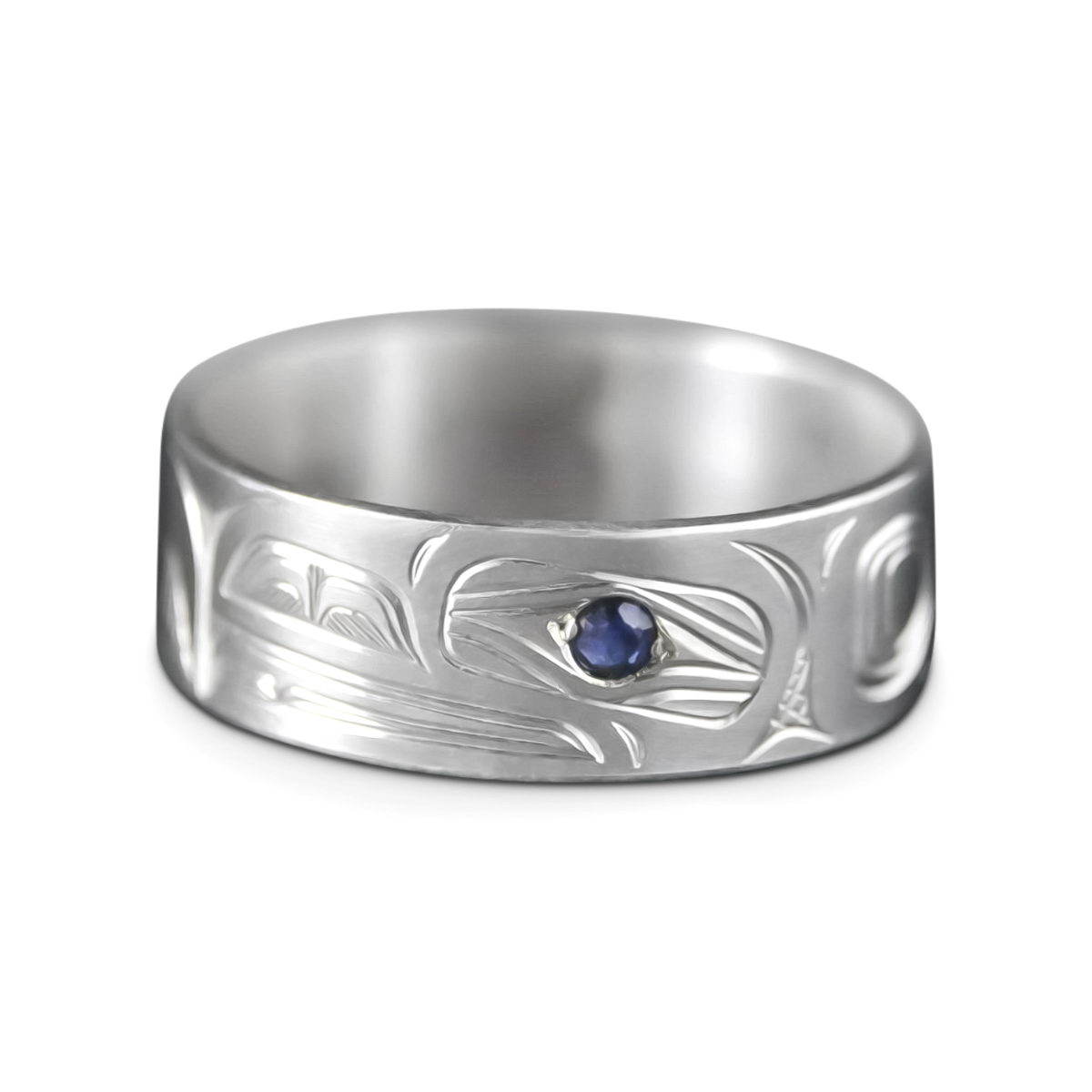Raven Ring, Silver & Sapphire