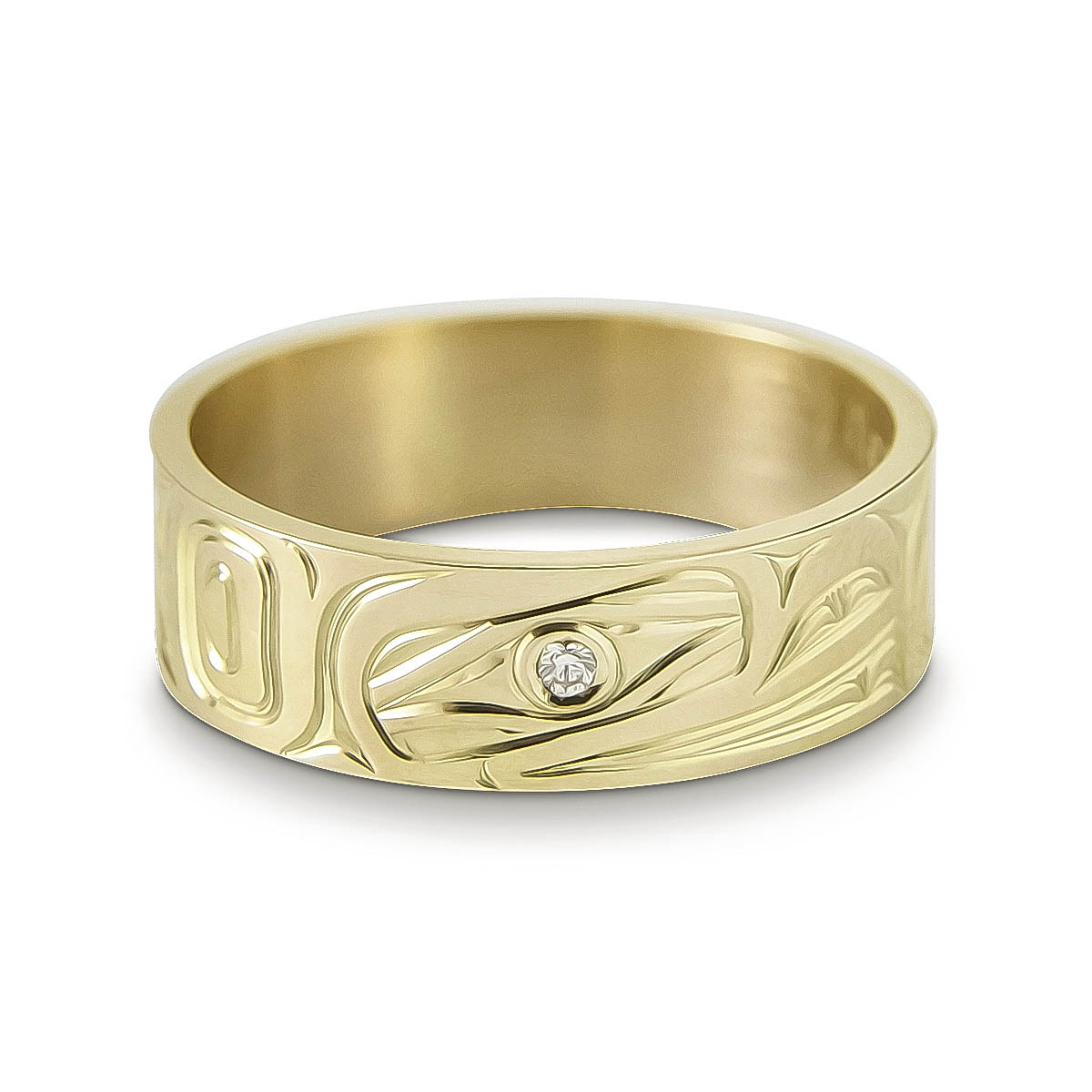 Raven Gold Ring Diamond Eye