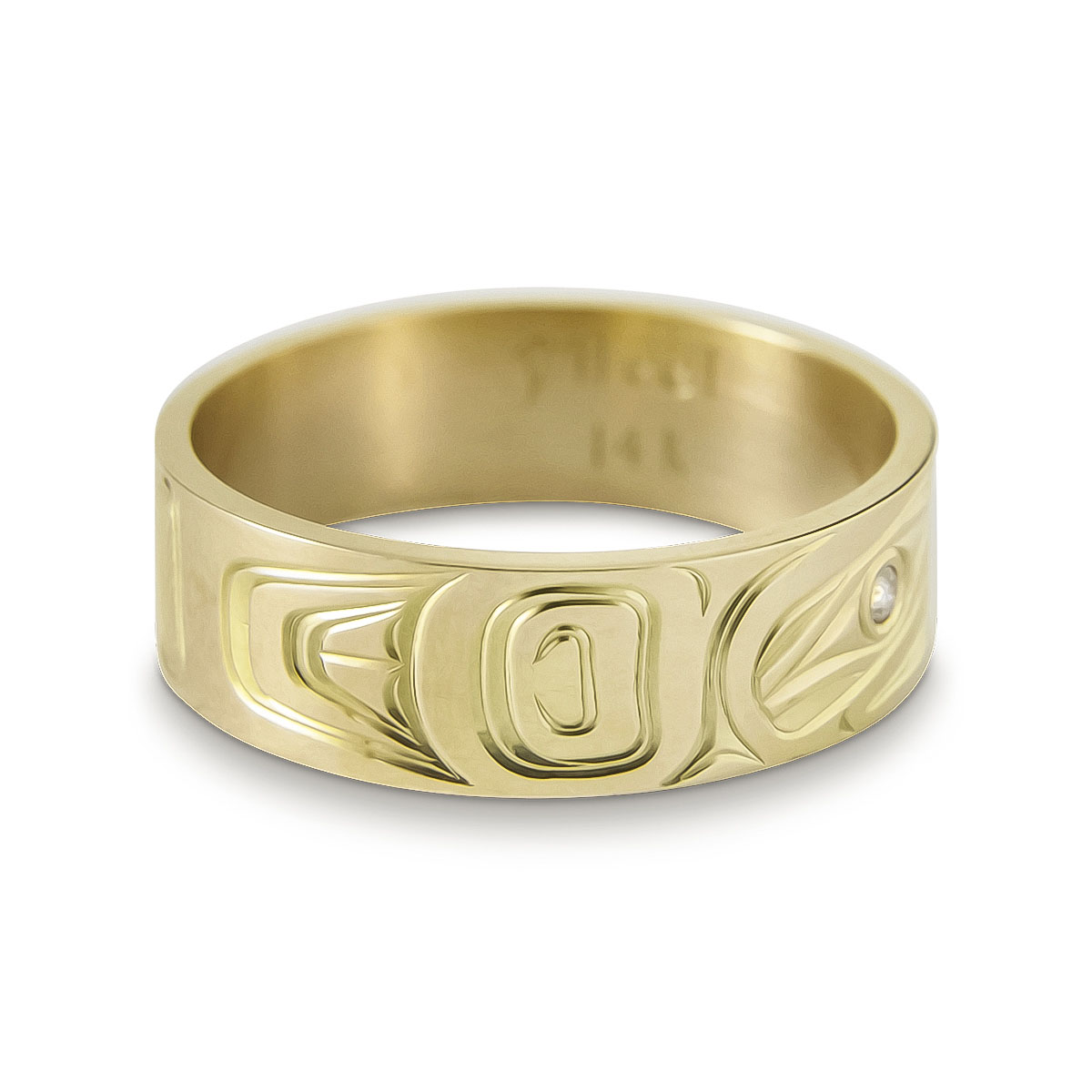 Raven Gold Ring Diamond Eye